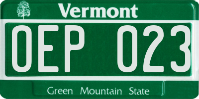 VT license plate OEP023