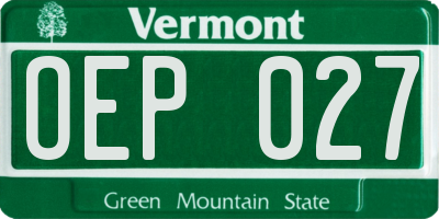VT license plate OEP027