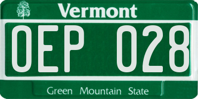 VT license plate OEP028