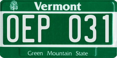 VT license plate OEP031