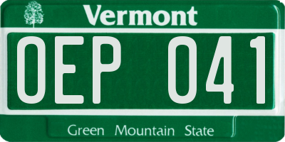 VT license plate OEP041