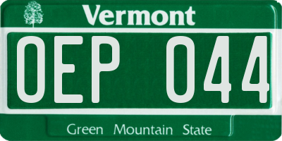 VT license plate OEP044