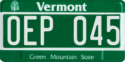VT license plate OEP045