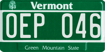 VT license plate OEP046