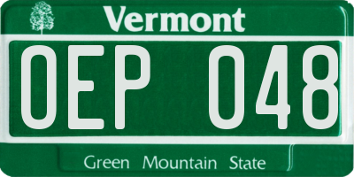 VT license plate OEP048