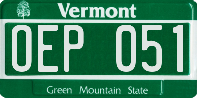 VT license plate OEP051