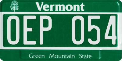 VT license plate OEP054