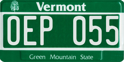 VT license plate OEP055