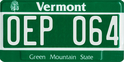 VT license plate OEP064