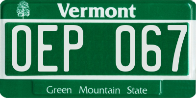 VT license plate OEP067