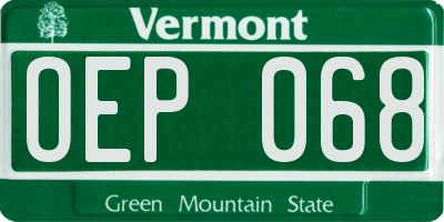 VT license plate OEP068