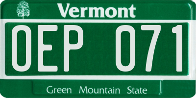 VT license plate OEP071