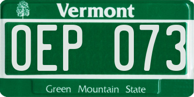 VT license plate OEP073