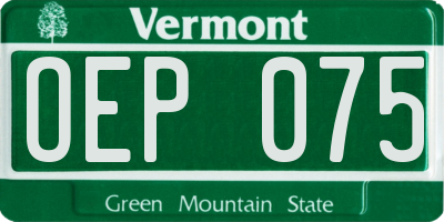 VT license plate OEP075