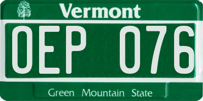 VT license plate OEP076