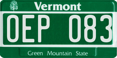 VT license plate OEP083
