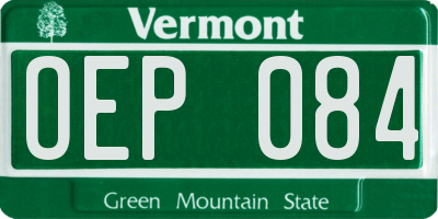 VT license plate OEP084