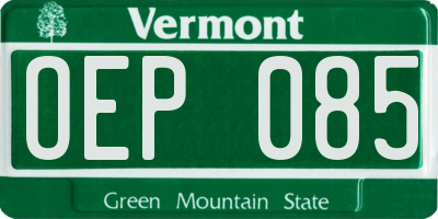 VT license plate OEP085