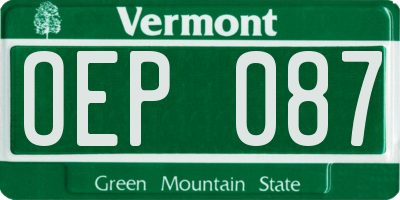 VT license plate OEP087