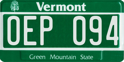 VT license plate OEP094
