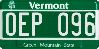 VT license plate OEP096