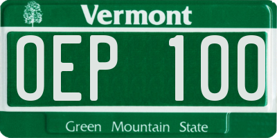 VT license plate OEP100