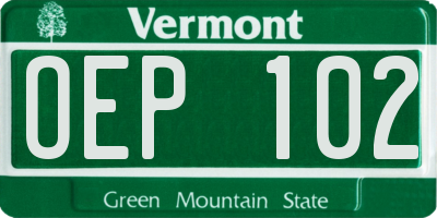 VT license plate OEP102