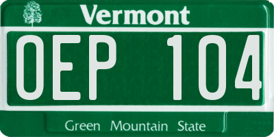 VT license plate OEP104