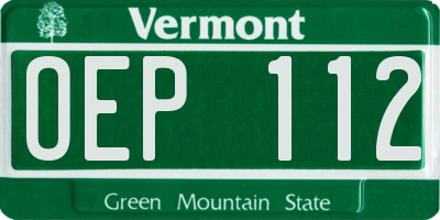 VT license plate OEP112