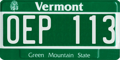 VT license plate OEP113