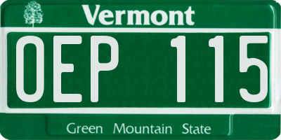 VT license plate OEP115
