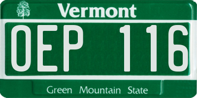 VT license plate OEP116