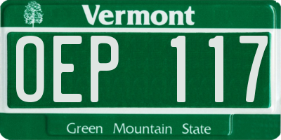 VT license plate OEP117