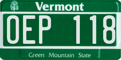 VT license plate OEP118