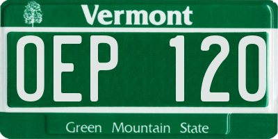 VT license plate OEP120
