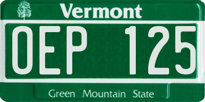 VT license plate OEP125