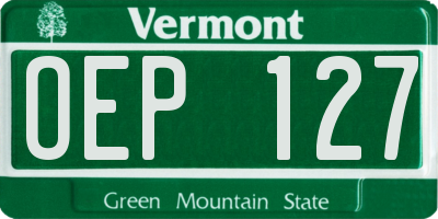VT license plate OEP127