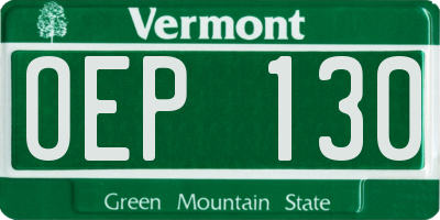 VT license plate OEP130