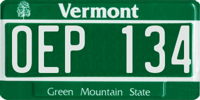 VT license plate OEP134