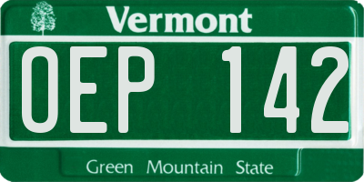VT license plate OEP142