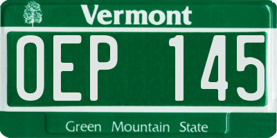 VT license plate OEP145