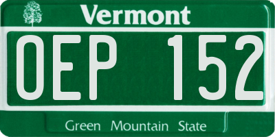 VT license plate OEP152