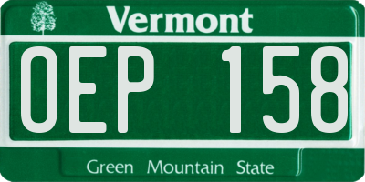 VT license plate OEP158