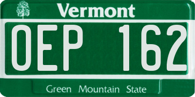 VT license plate OEP162