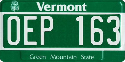 VT license plate OEP163