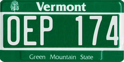 VT license plate OEP174