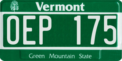 VT license plate OEP175