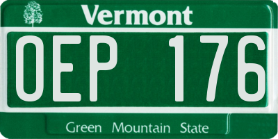 VT license plate OEP176