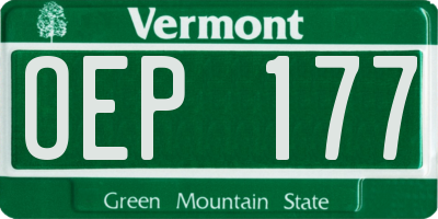 VT license plate OEP177