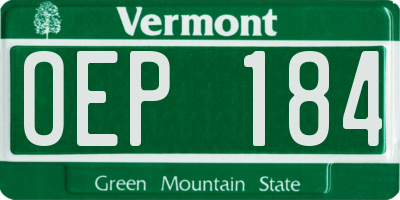 VT license plate OEP184